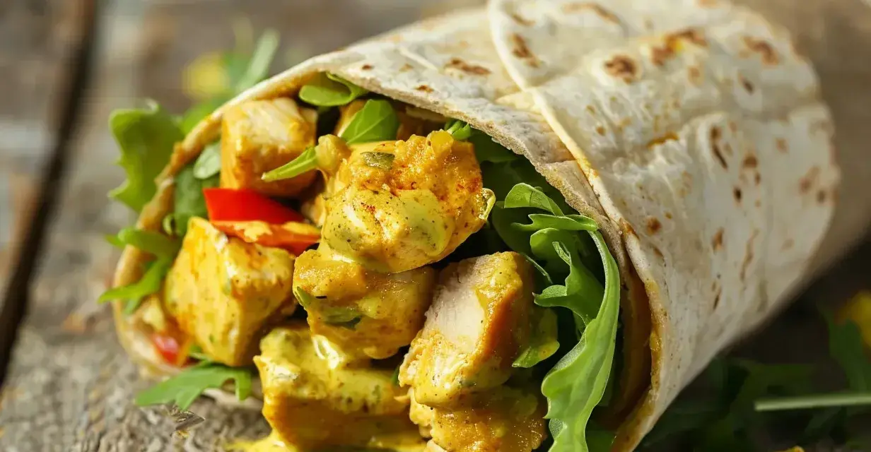 En saftig kycklingwrap med grönsaker och en krämig sås. Perfekt för dig som vill lära dig como hacer burritos de pollo.
