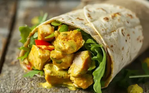 En saftig kycklingwrap med grönsaker och en krämig sås. Perfekt för dig som vill lära dig como hacer burritos de pollo.