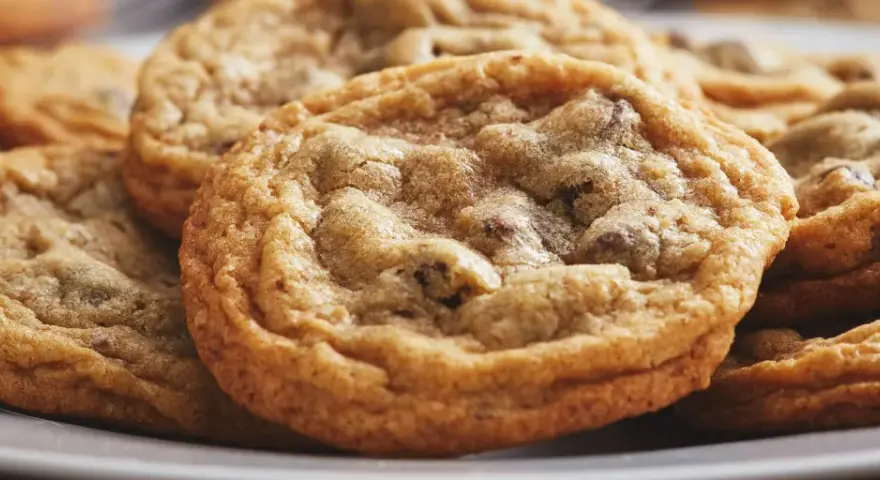 En närbild av en hög med gyllene, nybakade galletas de avena, perfekta för en fika.