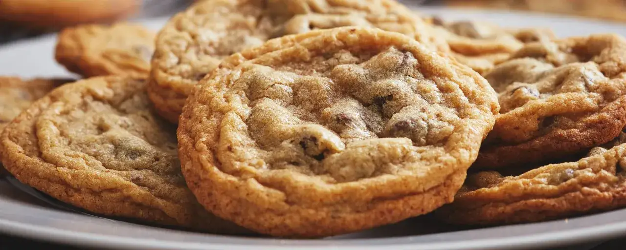 En närbild av en hög med gyllene, nybakade galletas de avena, perfekta för en fika.